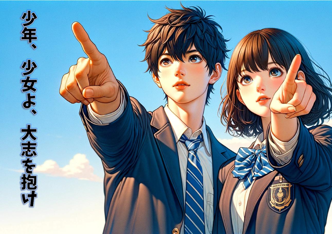 若葉展示「きみには未来がある~少年、少女よ、大志を抱け~」ポスター2 若葉展示「きみには未来がある~少年、少女よ、大志を抱け~」ポスター2